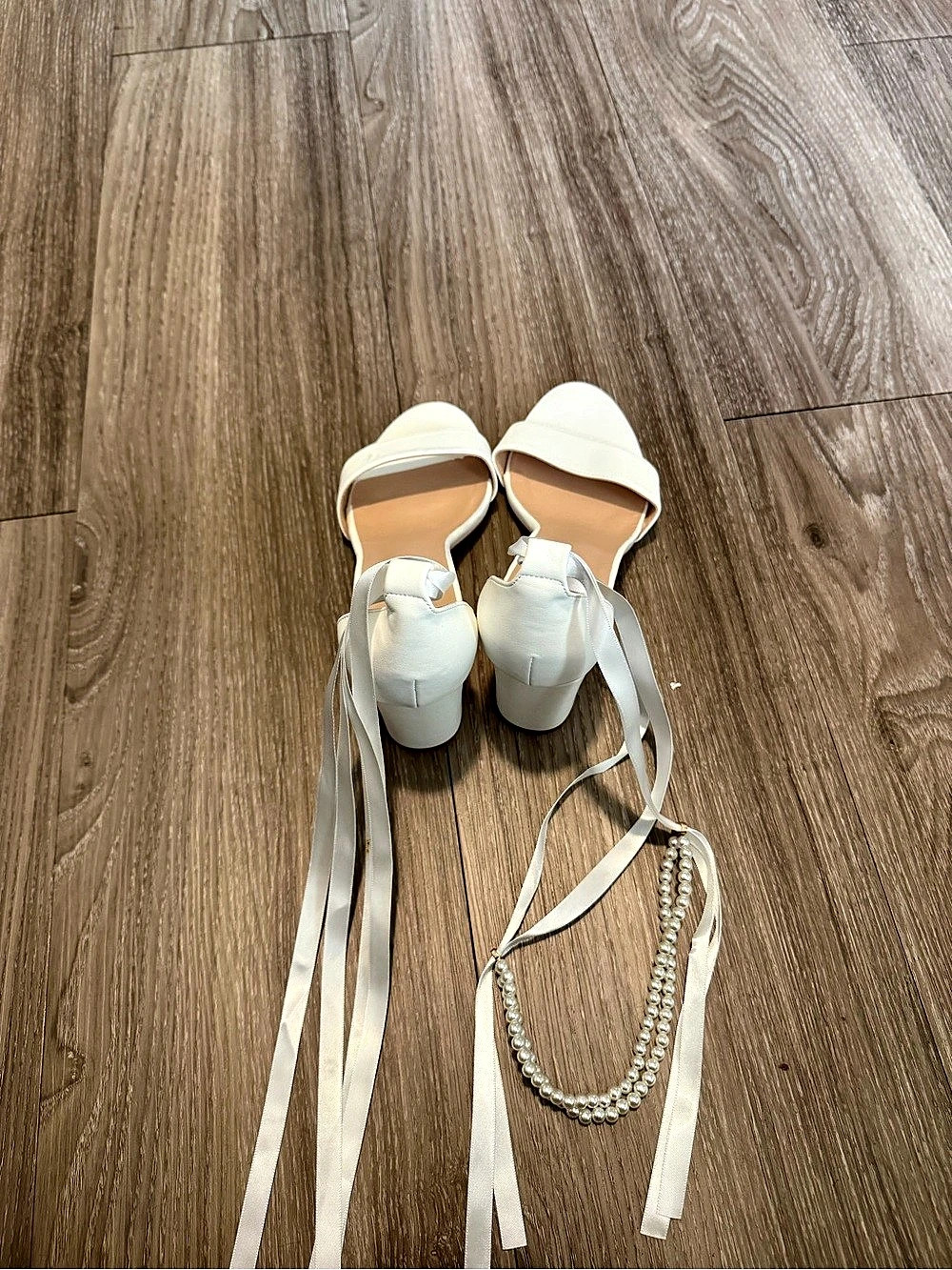 White Strappy Heels Like New